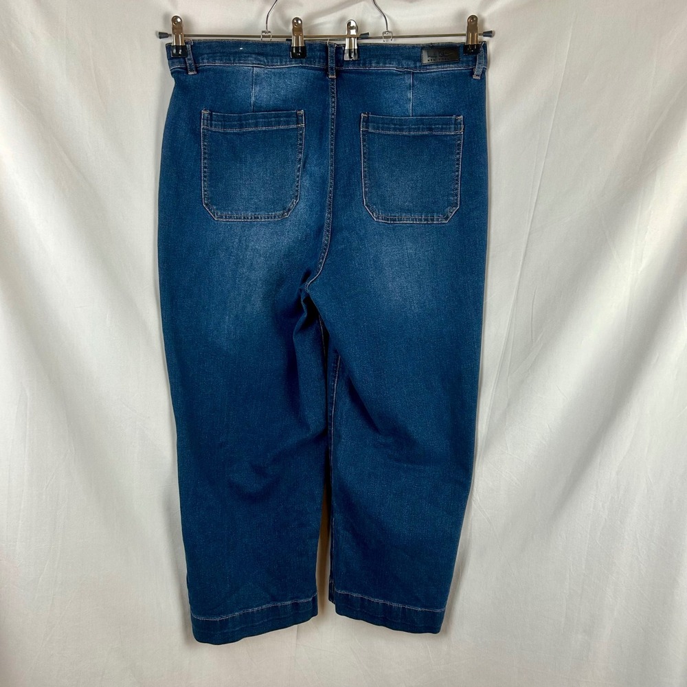 Nicole Miller New York Nomad Super High Rise Wide Leg Jeans Dark Wash Size 14 - Picture 6 of 11